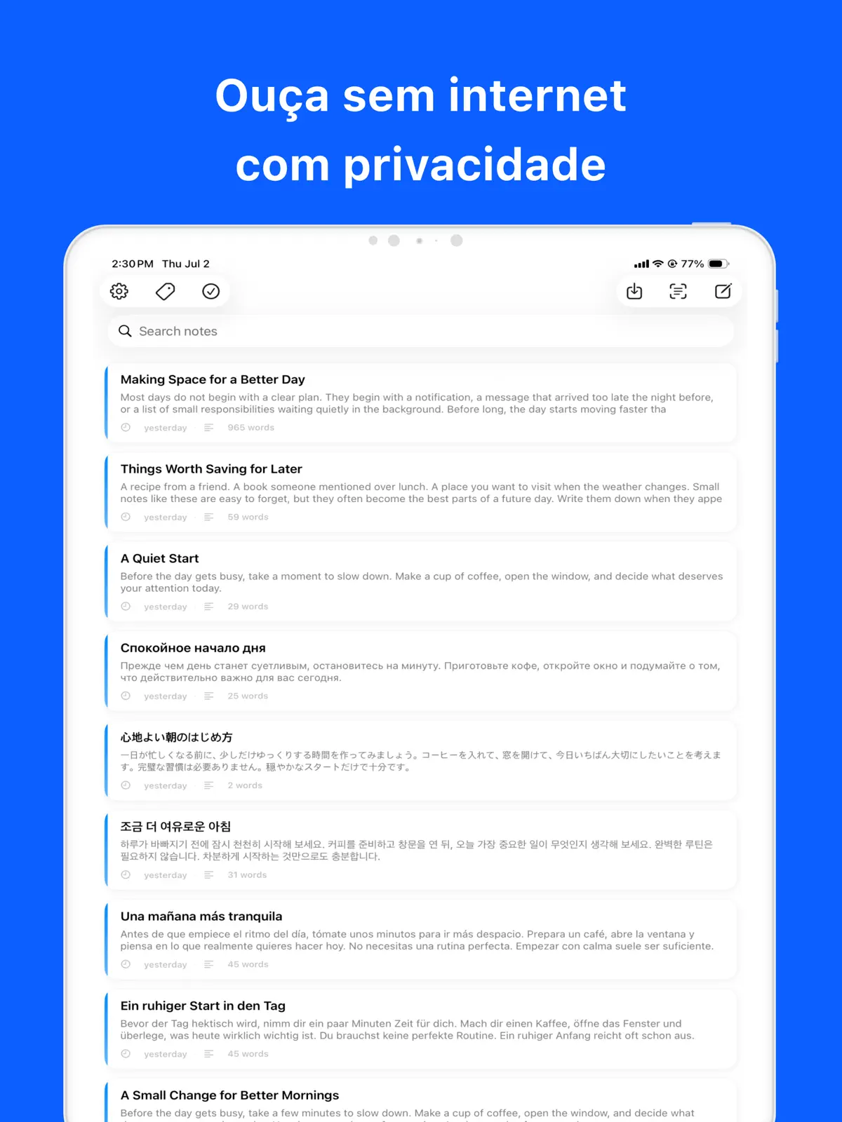 Local TTS - Leitor de Texto IA iPad screenshot 3