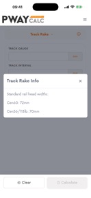 Pway Calc: Rail Calculator screenshot