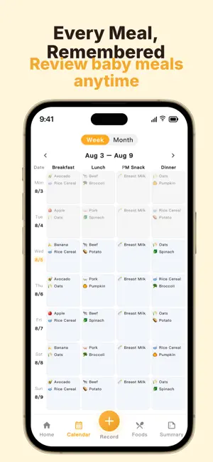 Moonvi Foods-Baby Food Tracker screenshot 4