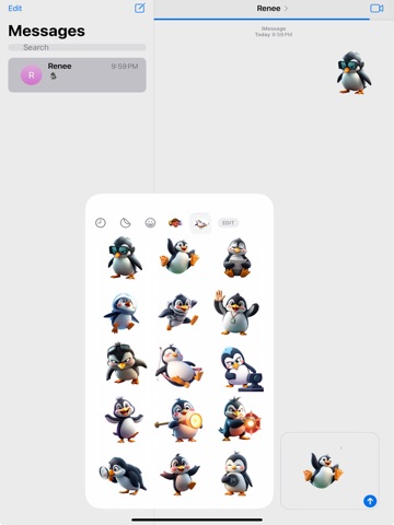 Space Penguin Stickers iPad screenshot