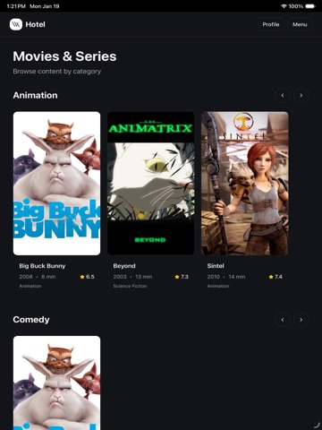 xStream Hospitality iPad screenshot