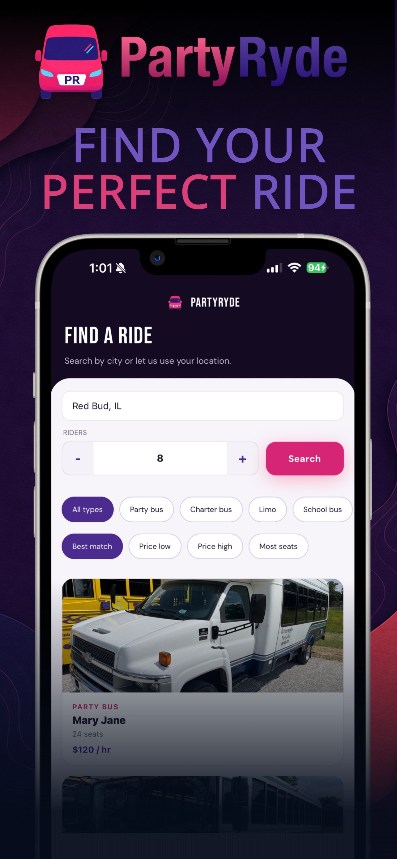 Screenshot 1 of PartyRyde