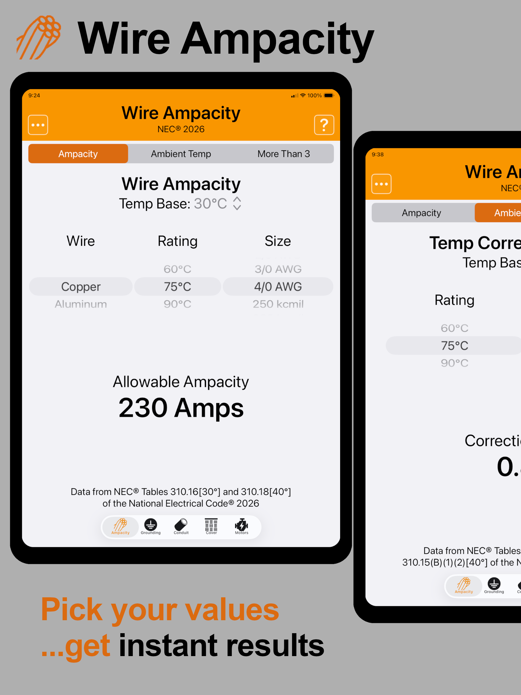 NG Wire: NEC Ampacity & Fill screenshot 11