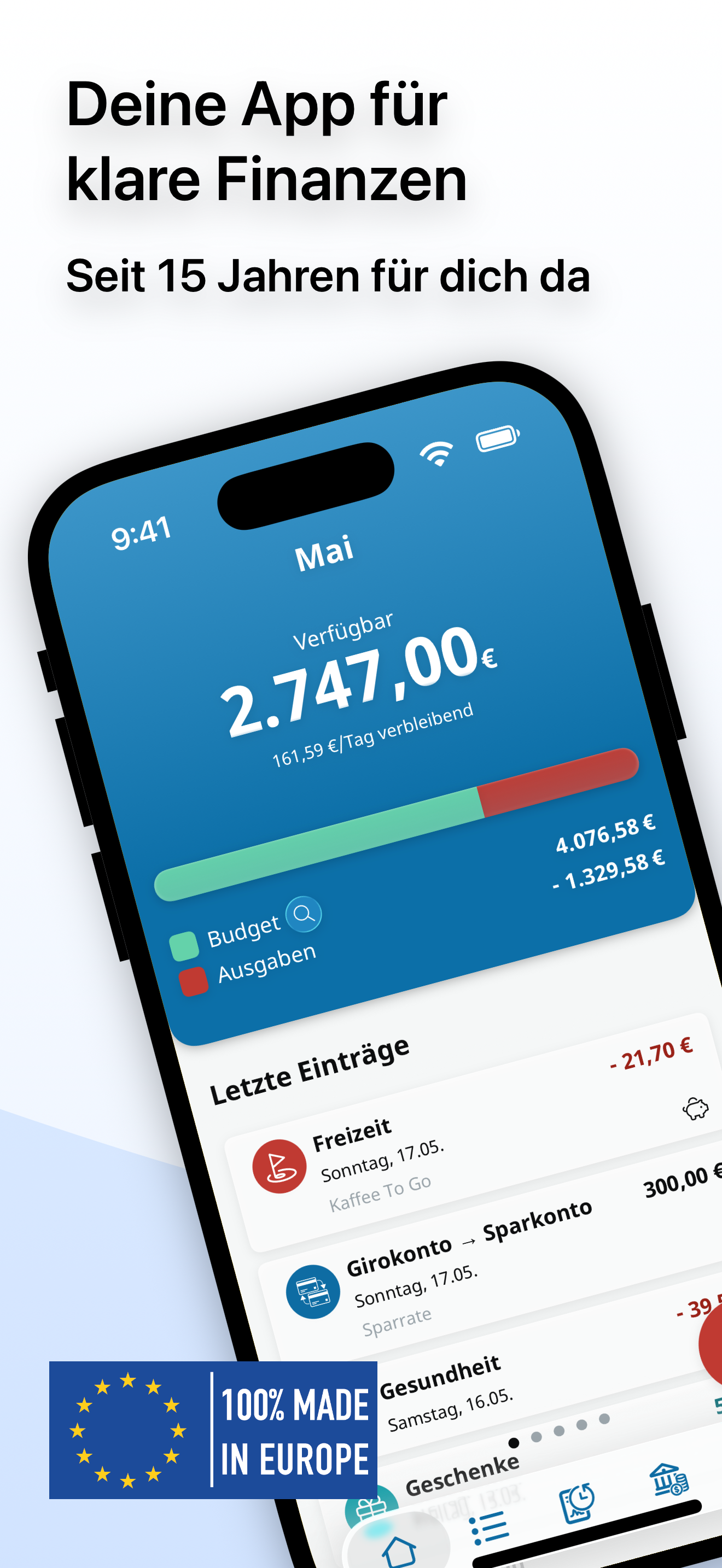 Haushaltsbuch MoneyControl +