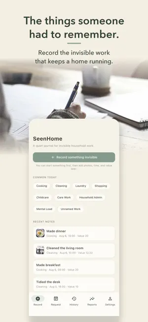 SeenHome: Housework Tracker screenshot 1