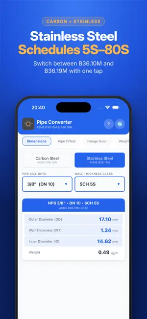Pipe Calculator: ASME & NPS screenshot 2