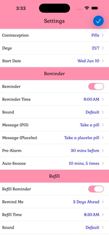 Birth Control Pill Reminder iPhone screenshot 2