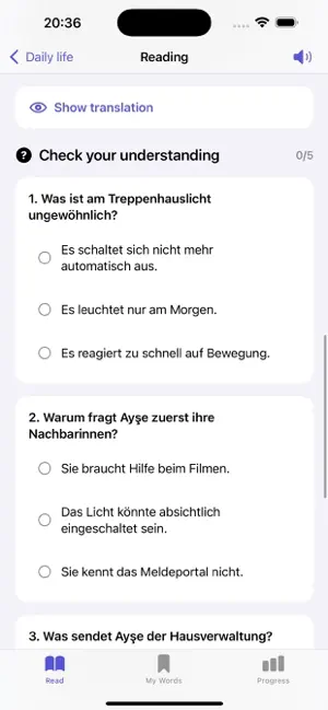 German Reading Practice screenshot 4