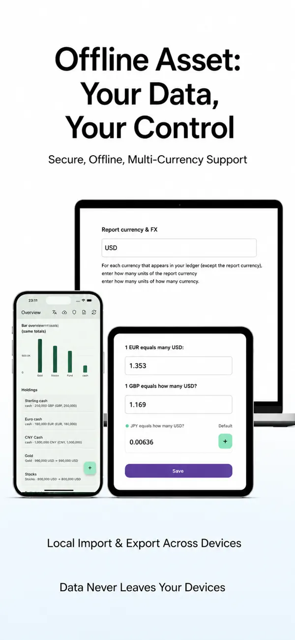 Screenshot #1 pour Offline Asset - Wealth Tracker