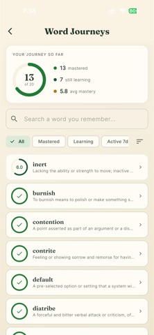 Glym: GRE Vocabulary Builder Screenshot 7 of 7