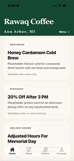 Rawaq Coffee screenshot 2