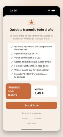 Trimio: Impuestos Autónomo iPhone screenshot