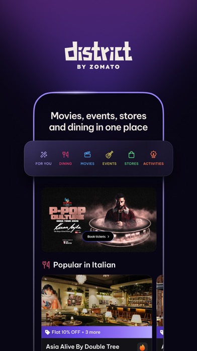 District: Movies Events Dining iPhone screenshot 1 - Lifestyle app