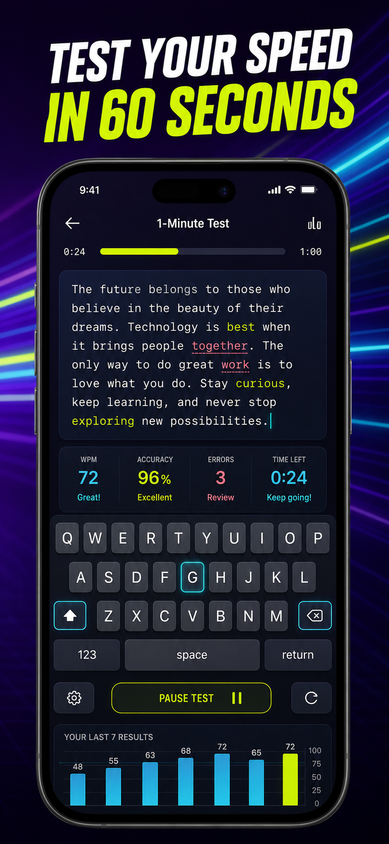 Typing Speed Test: WPM Check screenshot 2