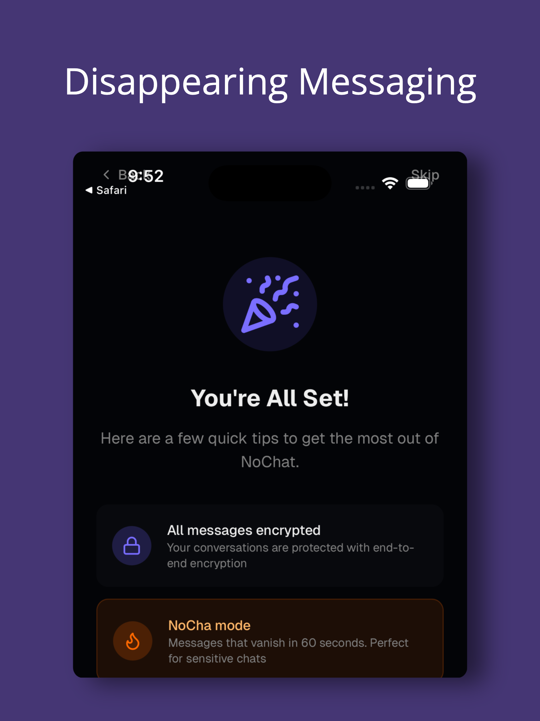 NoChat - Ultra Private Chat