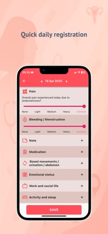 Endometriosis Diary App screenshot