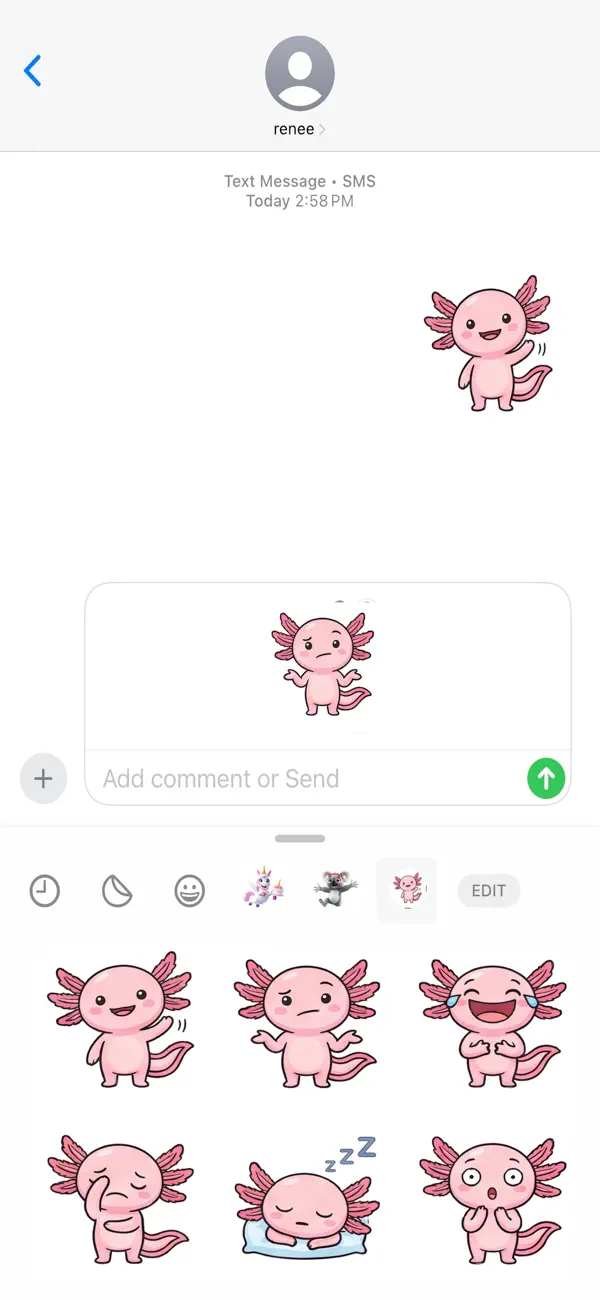 Screenshot #3 pour Happy Axolotl Stickers