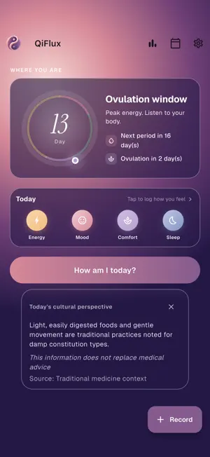 QiFlux: Quiet Period Tracker screenshot 1