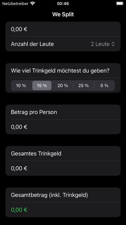 We Split - Trinkeld-Rechner