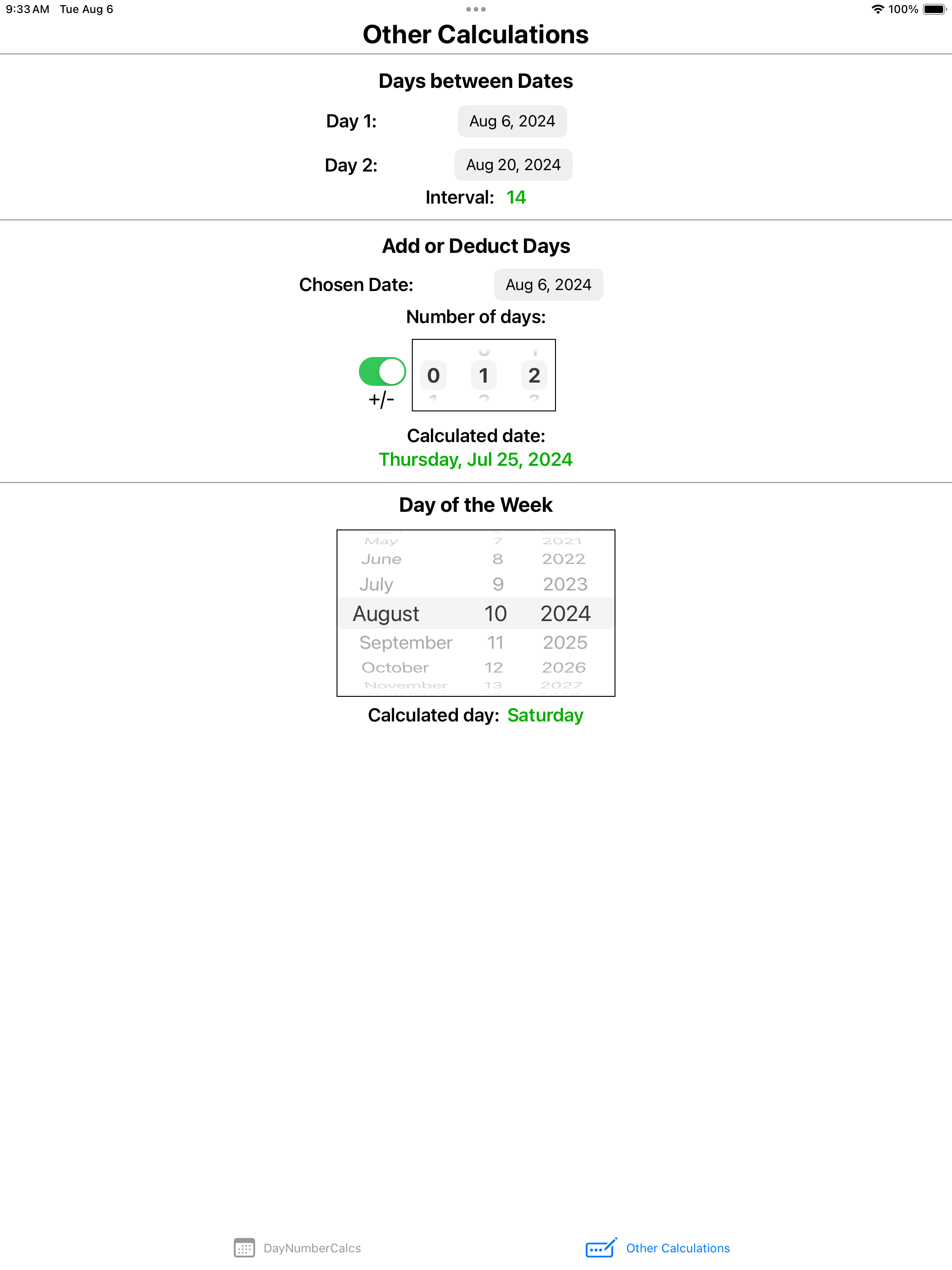 DayNumCalc