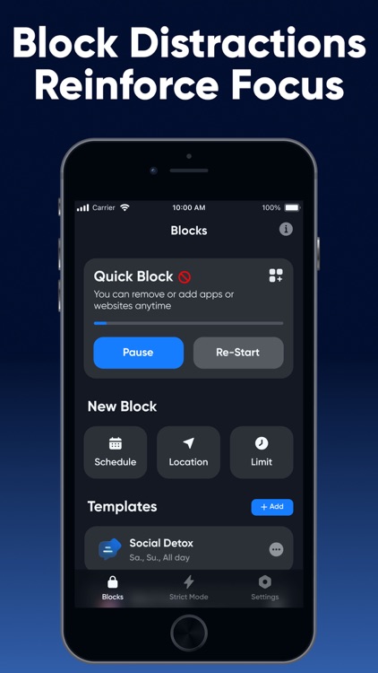 Block Apps, Sites & Focus