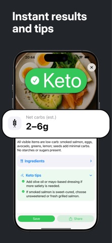 KetoSnap - Keto Food Scanner iPhone screenshot