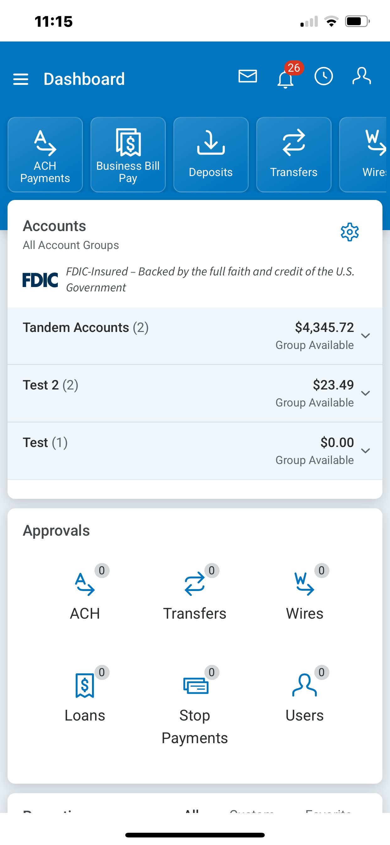 Tandem Bank Treasury Mgmt