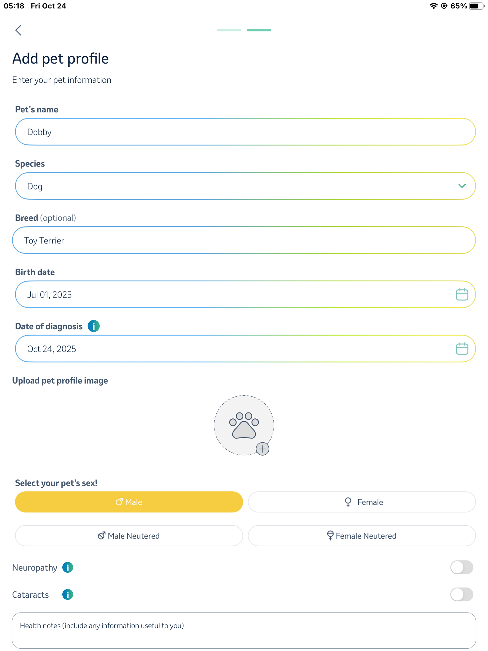 Pet Diabetes Tracker