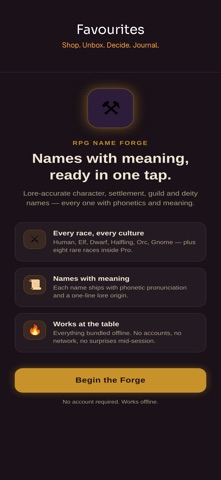 RPG Name Forge: for D&D iPhone screenshot