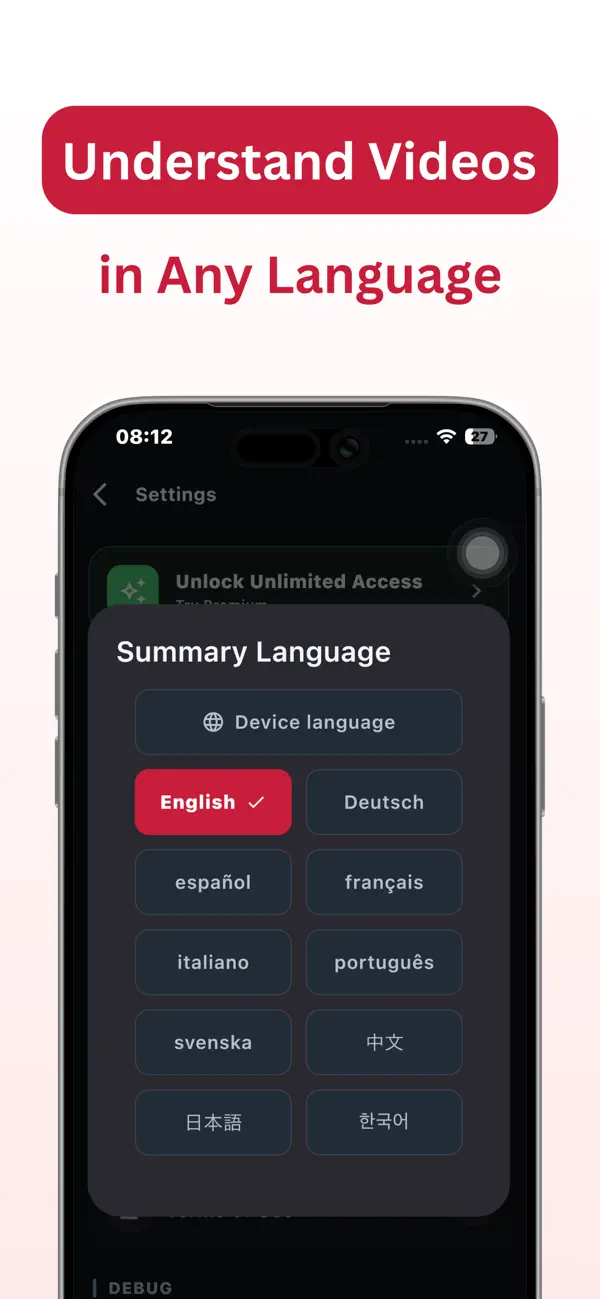 Screenshot #3 pour VidBrief: YouTube AI Summary