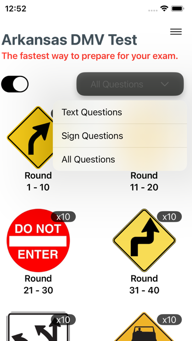 Arkansas DMV Practice 2025 Screenshot