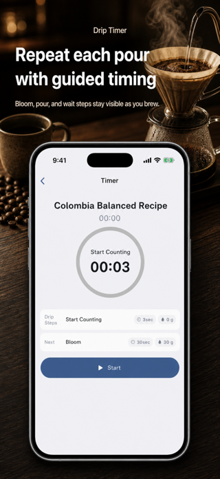Drip Timer - Recipe & Beans Screenshot 1 of 6