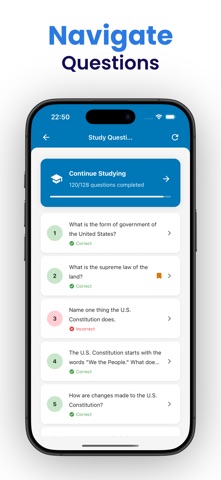 US Citizenship Test App 2026 iPhone screenshot
