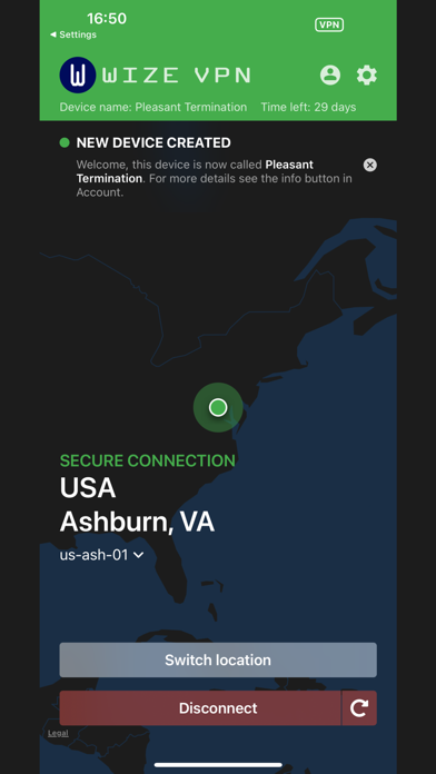 Wize VPN Screenshot