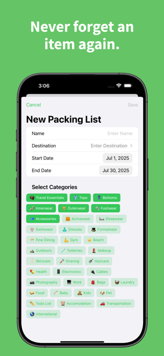 Packing List Checklist OnePack Screenshot 3 of 5