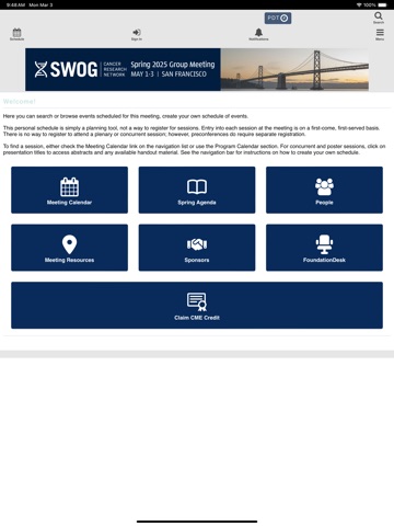 Spring 2025 SWOG Group Meeting iPad screenshot