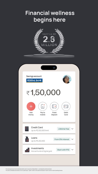 Screenshot #1 pour Jupiter: Cards, UPI, Banking