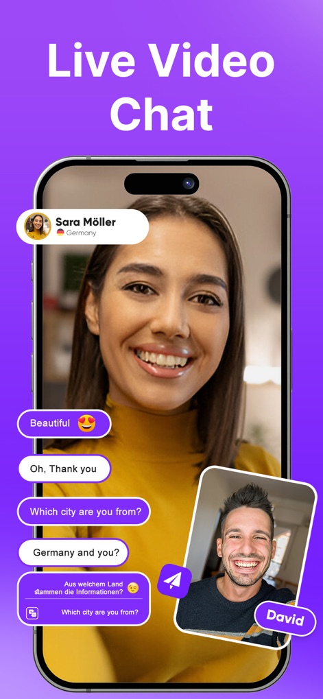 Ravi: Video Chat, Meet Singles - L'application facilite les conversations en face-à-face et intègre une traduction en temps réel pour des échanges fluides et internationaux.