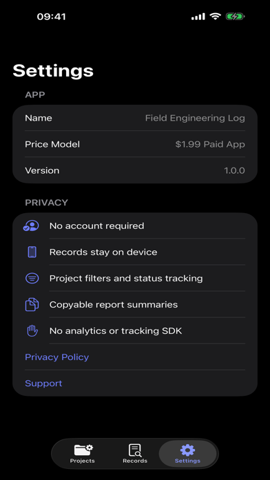 Screenshot #3 pour Field Engineering Log