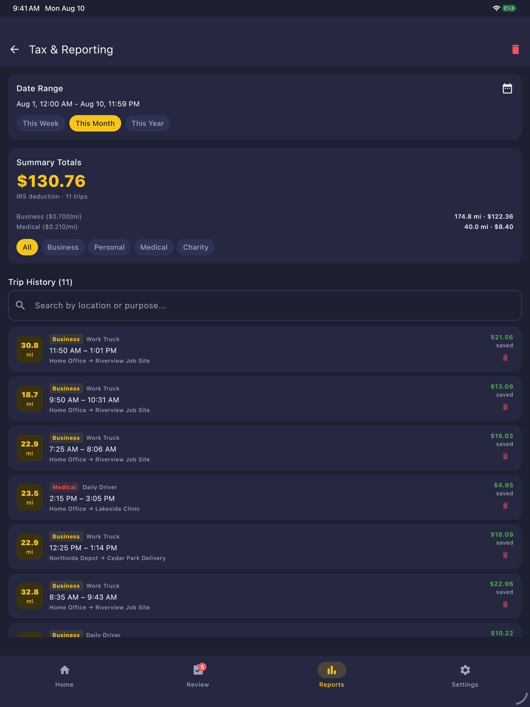 Mileage & Tax Expense Tracker screenshot 8