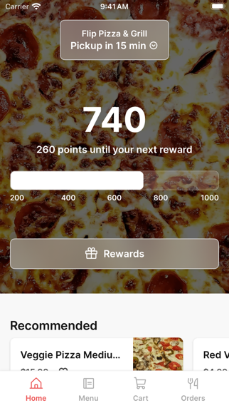 Flip Pizza & Grill iPhone screenshot 1 - Food & Drink app