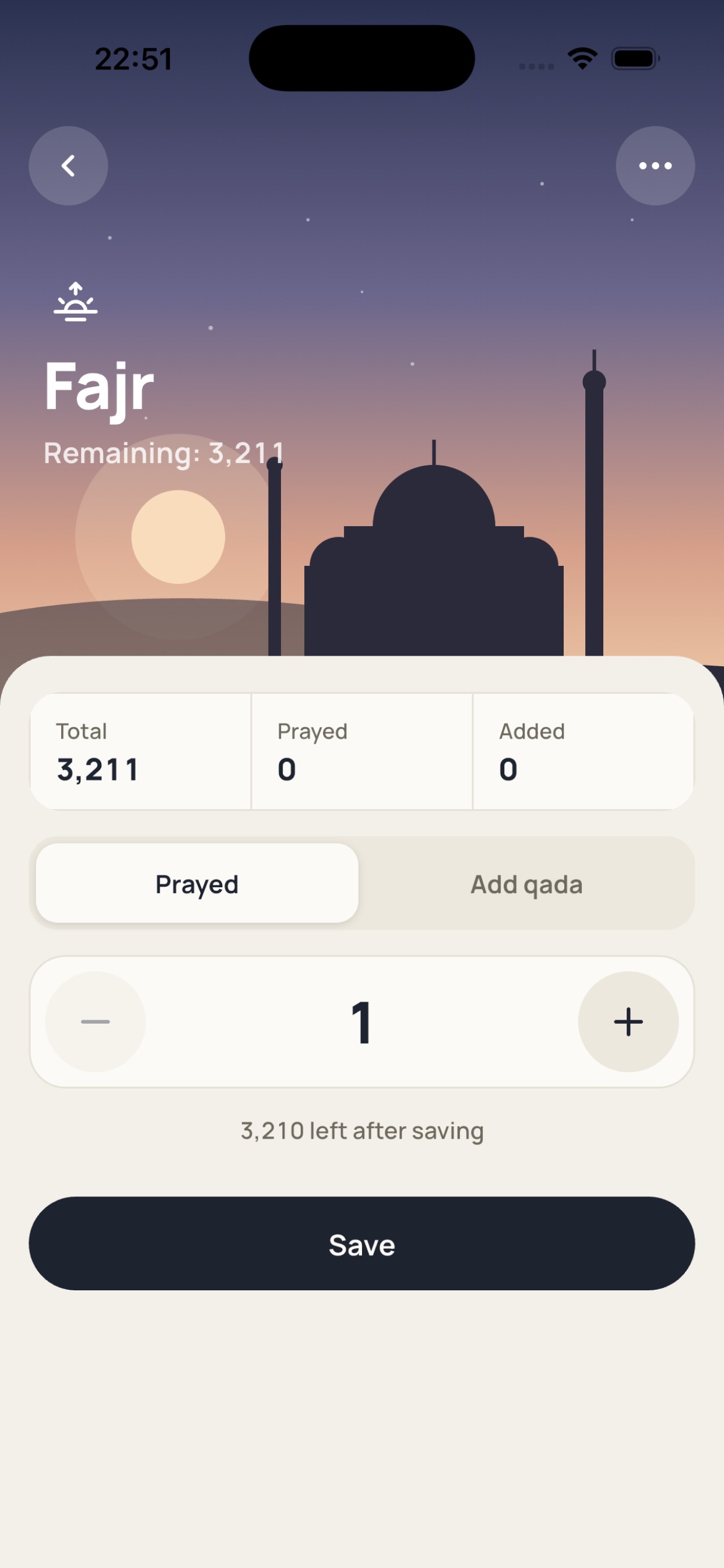 Screenshot 4 of Qadaa - tracker missed prayers