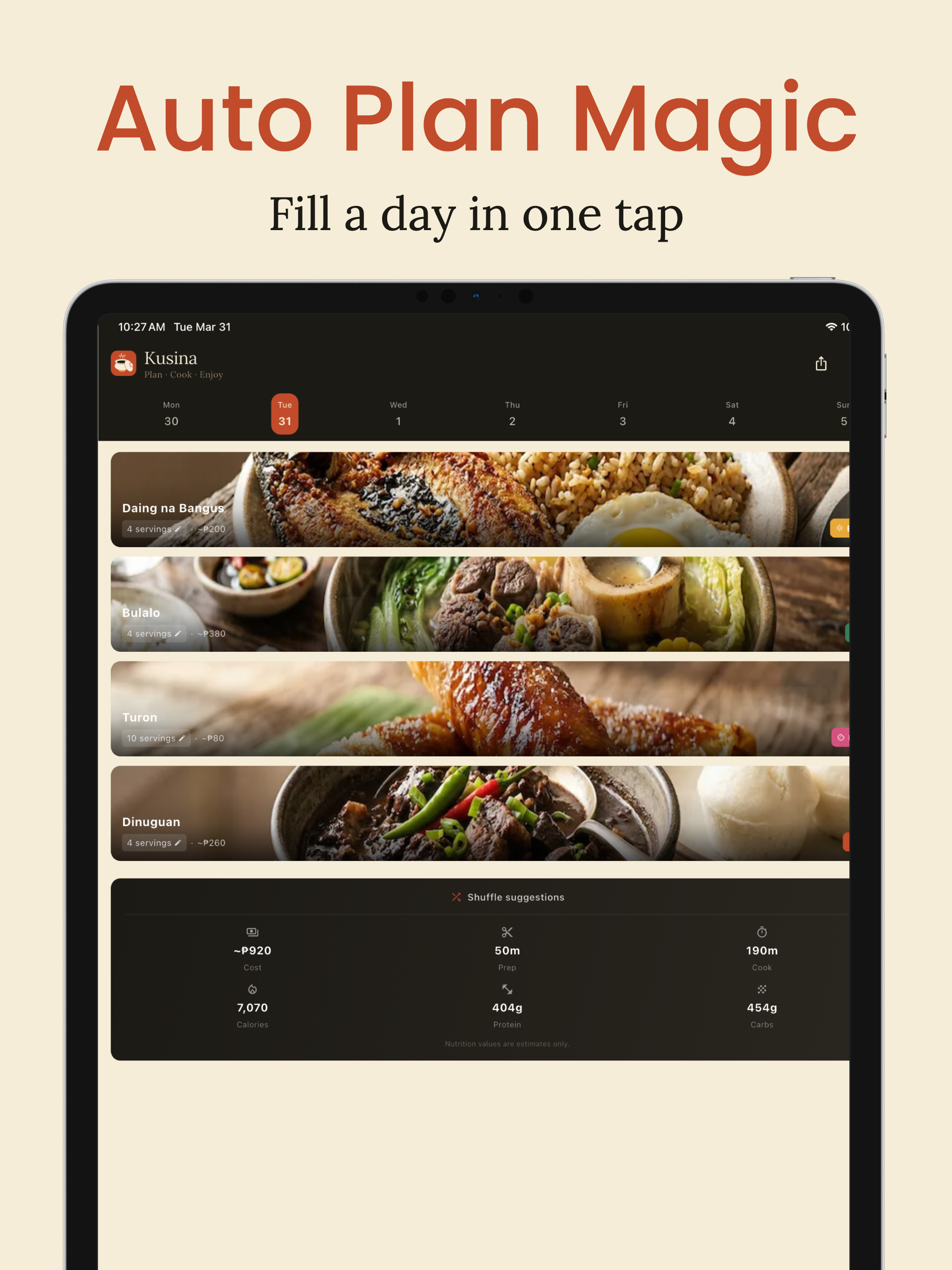 Kusina: Plan, Cook, Enjoy