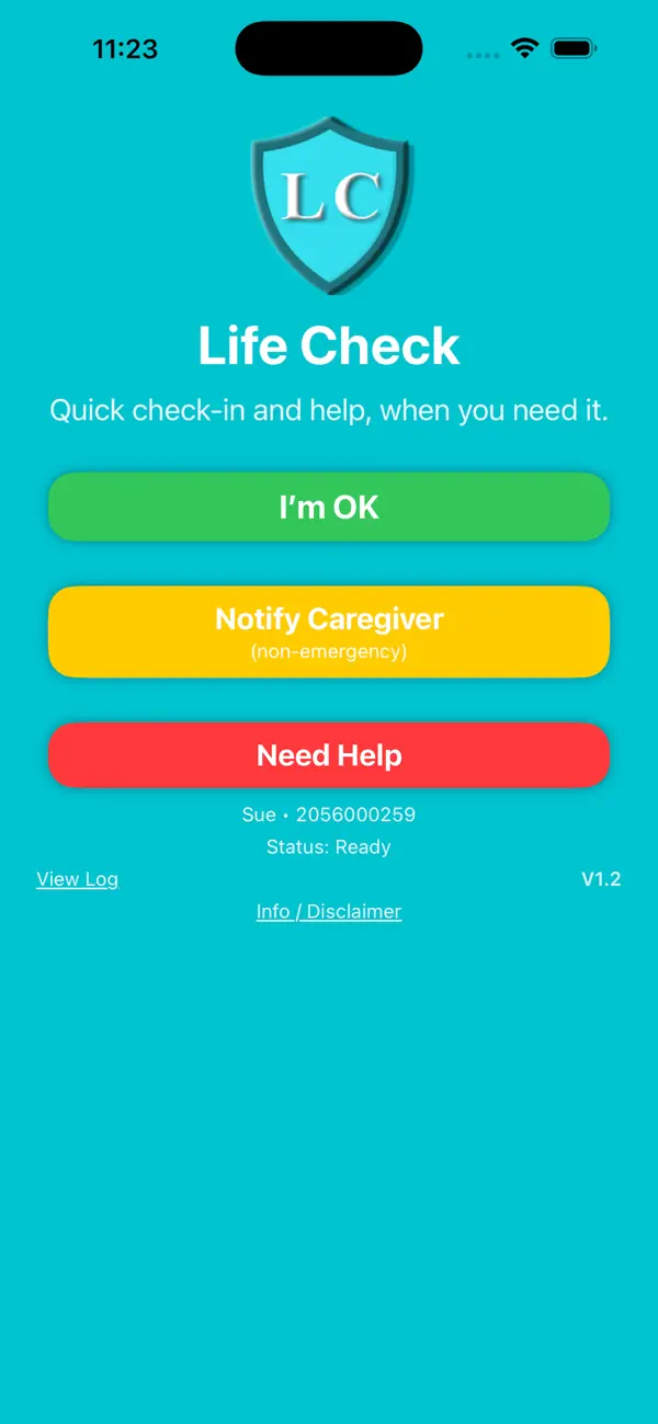 Screenshot #1 pour Life Check – Safety Alerts