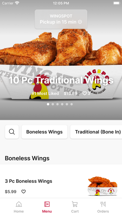 WINGSPOT US iPhone screenshot 2 - Food & Drink app
