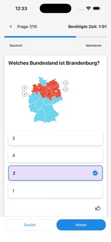 Germany Einbürgerungstest 2026 iPhone screenshot