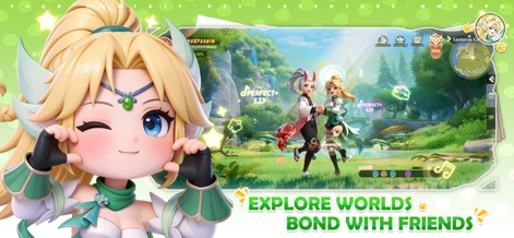 Magicmon: World - Diese Aufnahme präsentiert den Chibi-Charakter in einer lebhaften Pose und beleuchtet die Möglichkeiten zur sozialen Interaktion und zum Teamplay in der weitläufigen Welt.