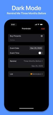 Preminder - Reminder Offset Screenshot 5 of 9