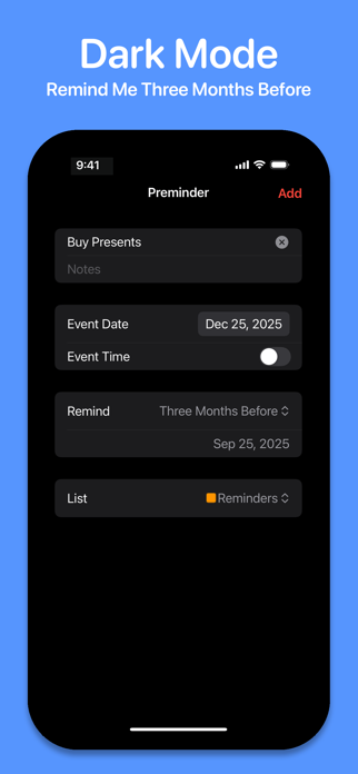 Preminder - Reminder Offset Screenshot 5 of 9