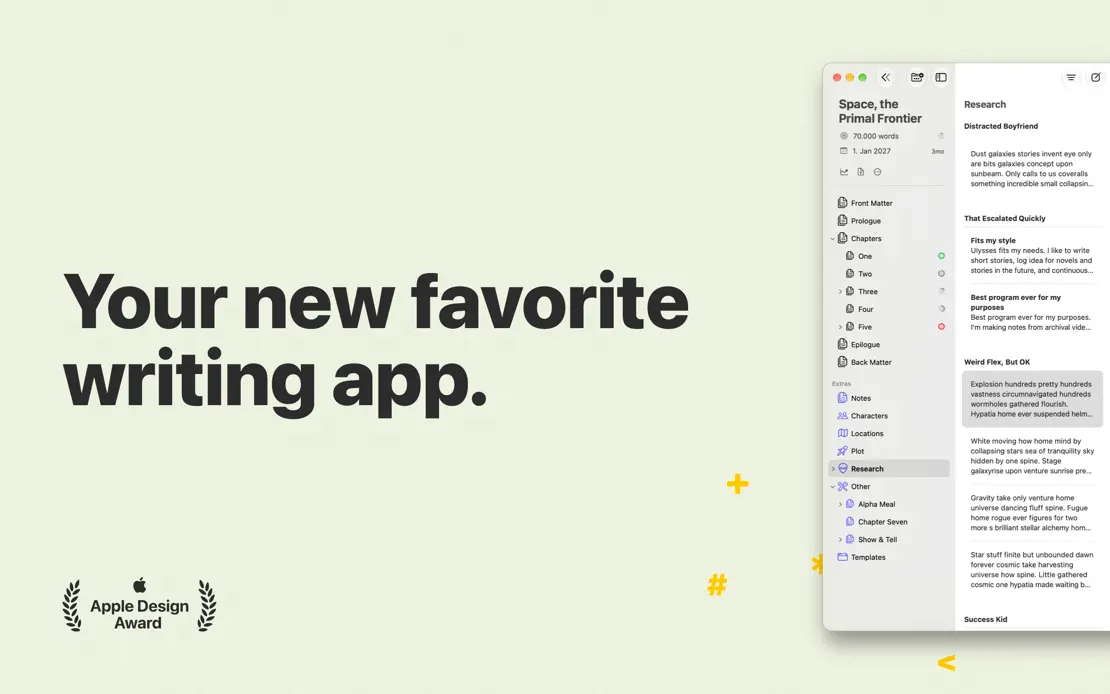 Ulysses, App Store screenshot 1